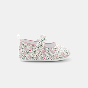 Baby girl's cotton floral ballet flats 1