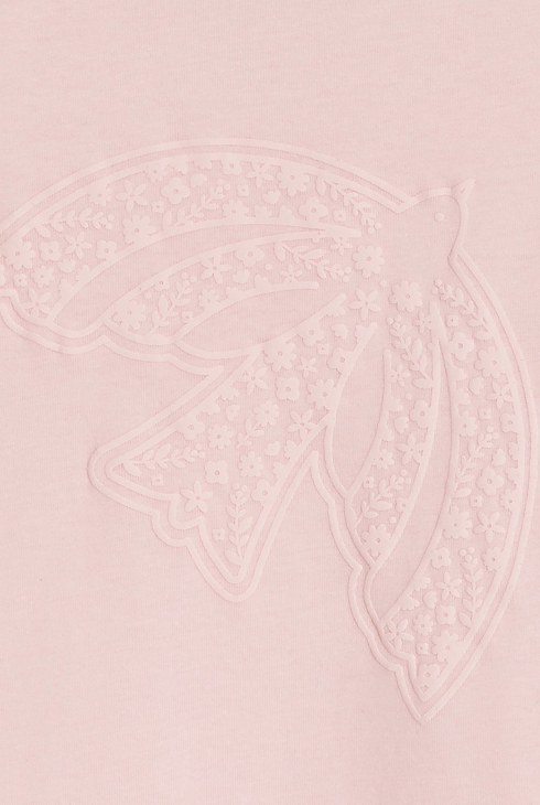 T-shirt manches longues motif oiseau rose Fille