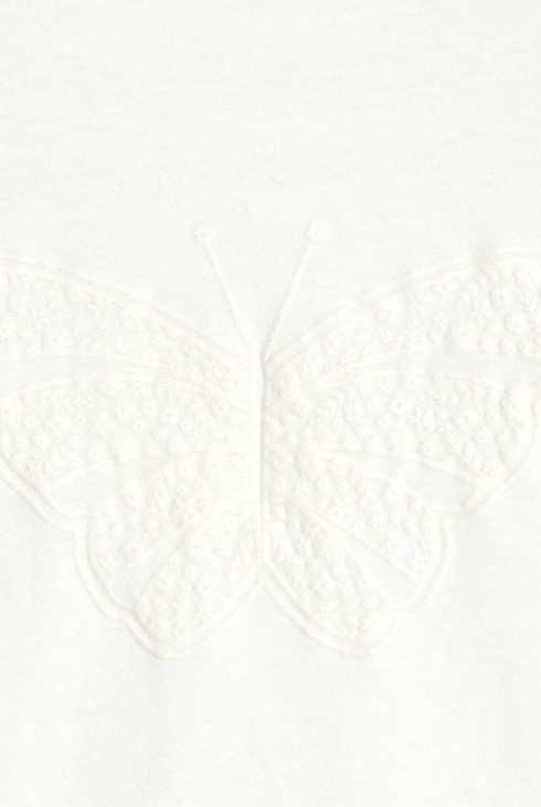 T-shirt manches longues motif papillon blanc Fille 2