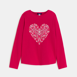 Girl's red heart motif T-shirt 1