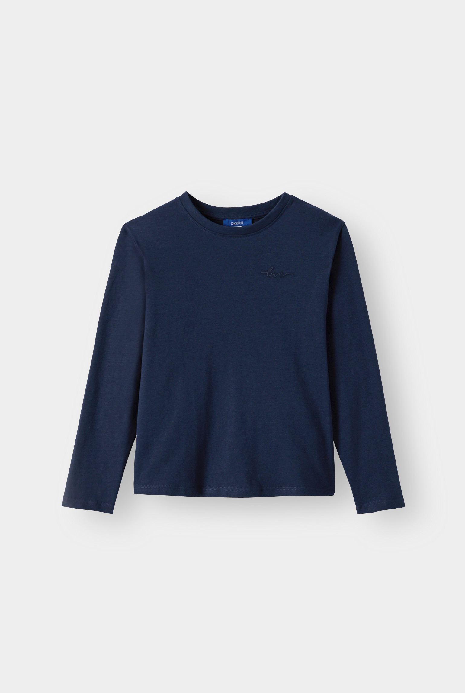T-shirt manches longues marine garçon - Bleu navy