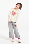 T-shirt motif cœur écru Fille 4