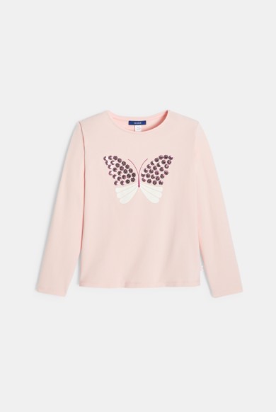 Tシャツ・カットソー NICK&NICOLE BUTTERFLY SOFT COLORING SLEEVE TOP 4BUK372 NICK&NICOLE☆BUTTERFLY SOFT COLORING CROP TOP☆送料・関税込