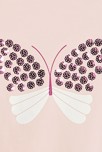 T-shirt papillon à sequins rose pastel Fille 3