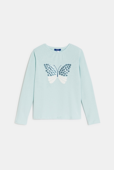 tシャツ ONE POINT BUTTERFLY ZIP UP TOP レディース Womens-Butterfly-Printed-Sun-