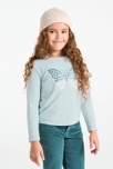 T-shirt papillon à sequins bleu Fille 1