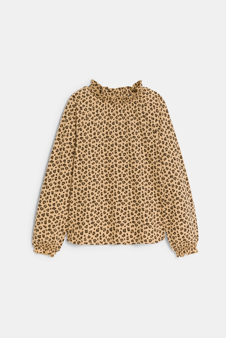 Blouse imprimée léopard jaune Fille 1