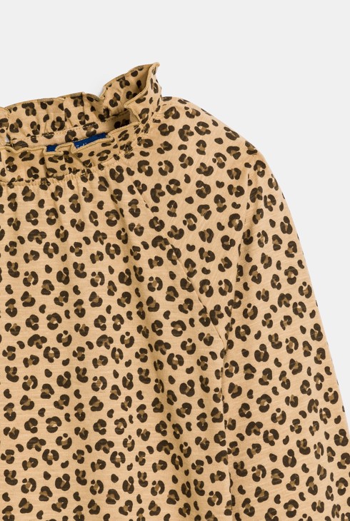 Blouse imprimée léopard jaune Fille 2