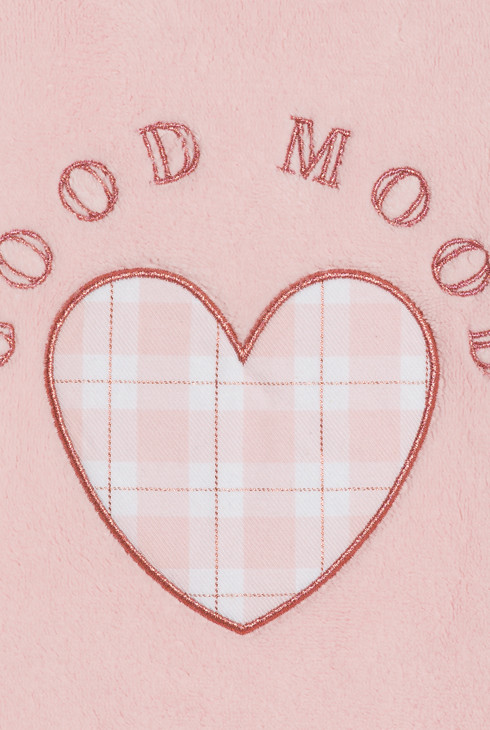 Dekliška dvodelna pastelno roza pižama z motivi src 2