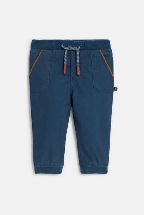 Pantalon toile jogger bleu bébé garçon