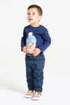 Pantalon toile jogger bleu bébé garçon 1