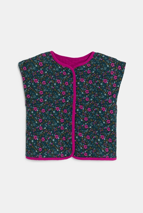 Veste sans manches réversible rose Fille