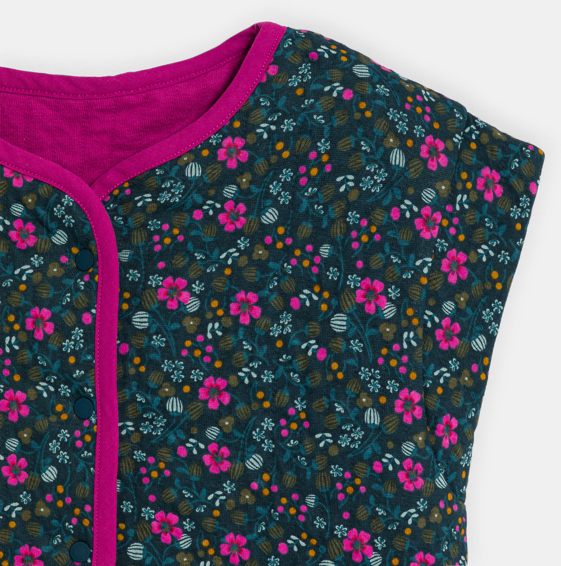 Girl's reversible pink sleeveless jacket 2