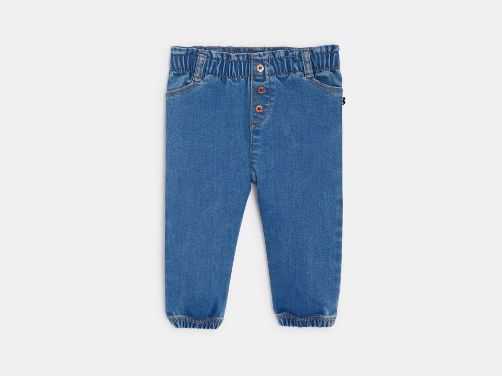 Blaue Hose aus weichem Denim Kleinkind Mädchen 1