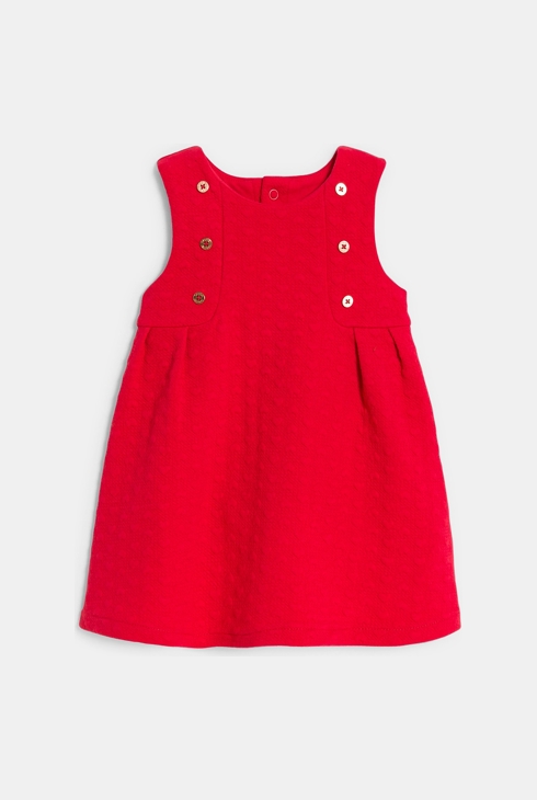 Robe chasuble fantaisie cœurs rouge bébé fille