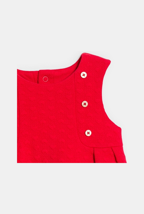 Robe chasuble fantaisie cœurs rouge bébé fille