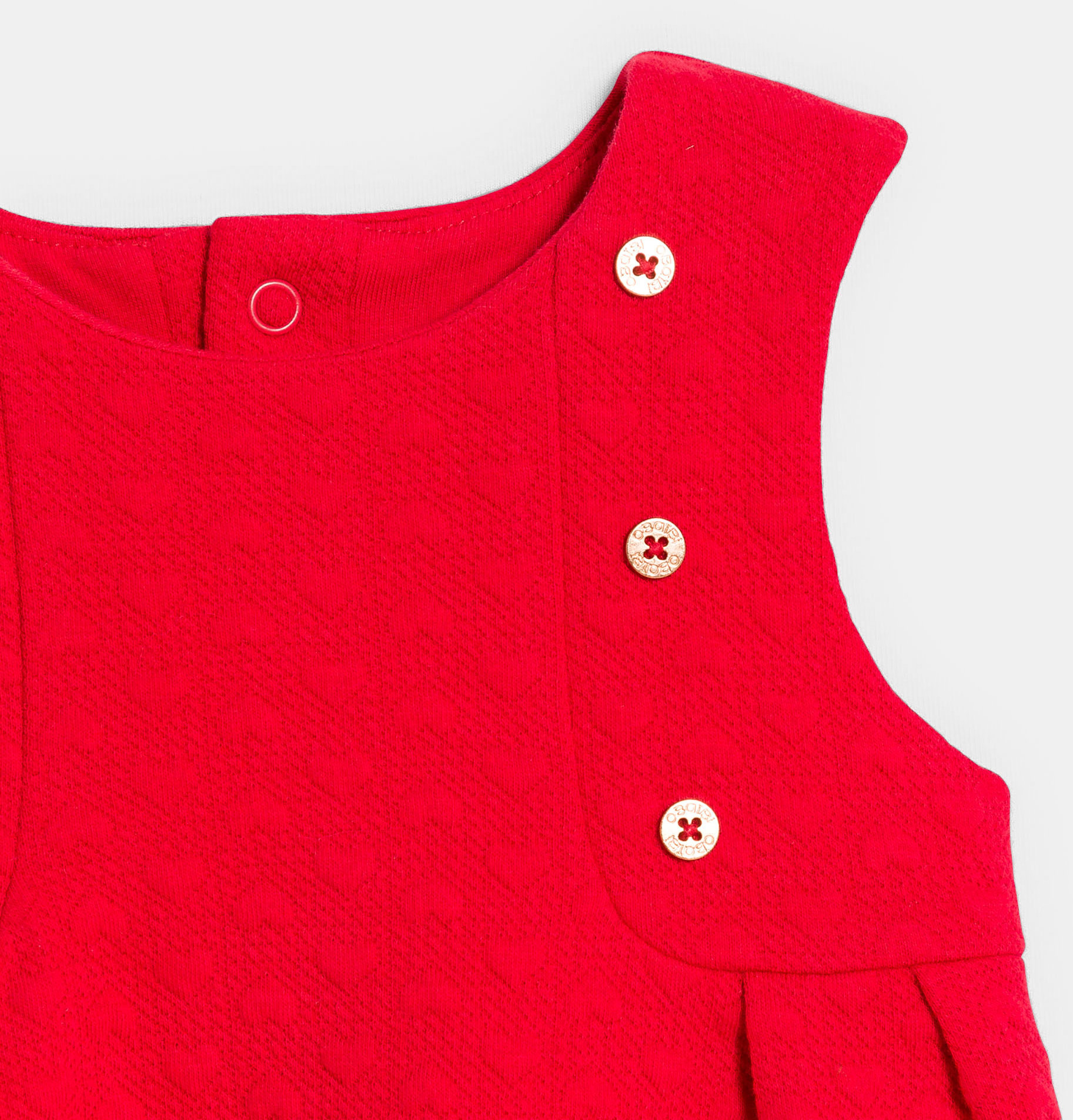 Baby girl's textured red heart pinafore dress 2