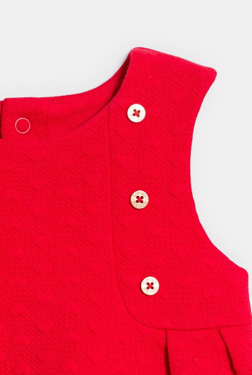 Vestit sense mànigues punt de fantasia cors vermell bebè nena 2