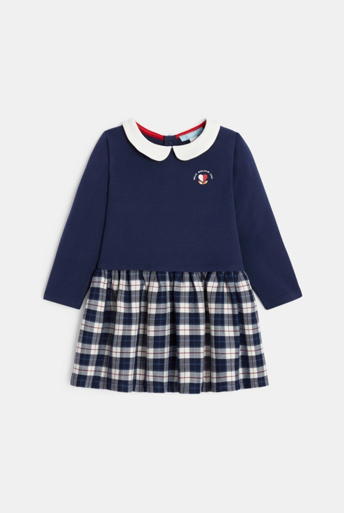 Robe 2 en 1 molleton bleu bébé fille 1