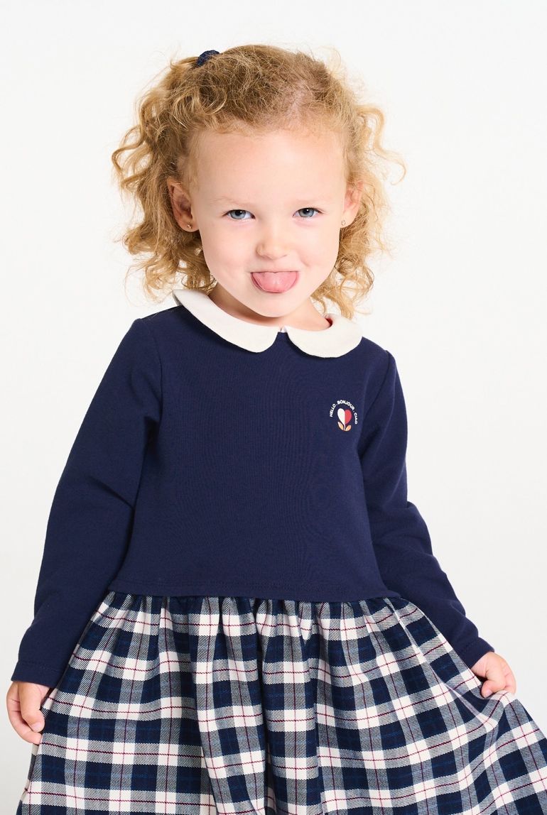 Robe 2 en 1 molleton bleu bébé fille 1