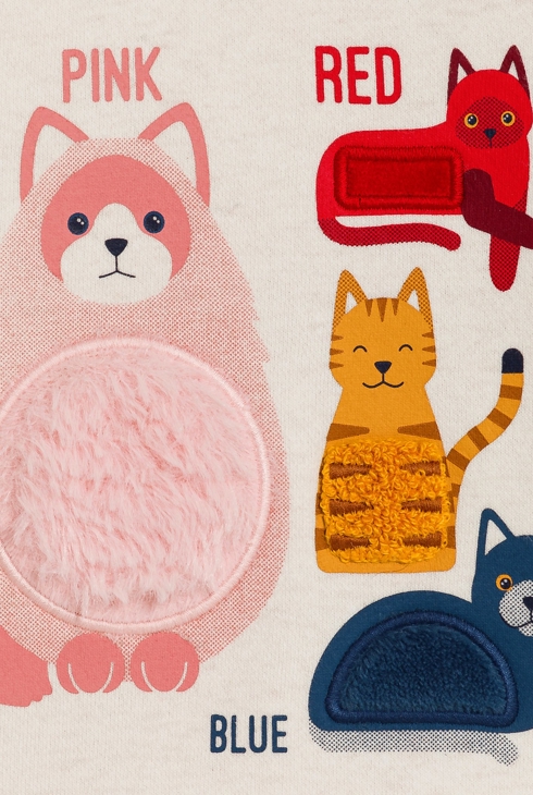 Sensorisches Sweatshirt mit Katzenmotiv Rosa Baby Mädchen 2