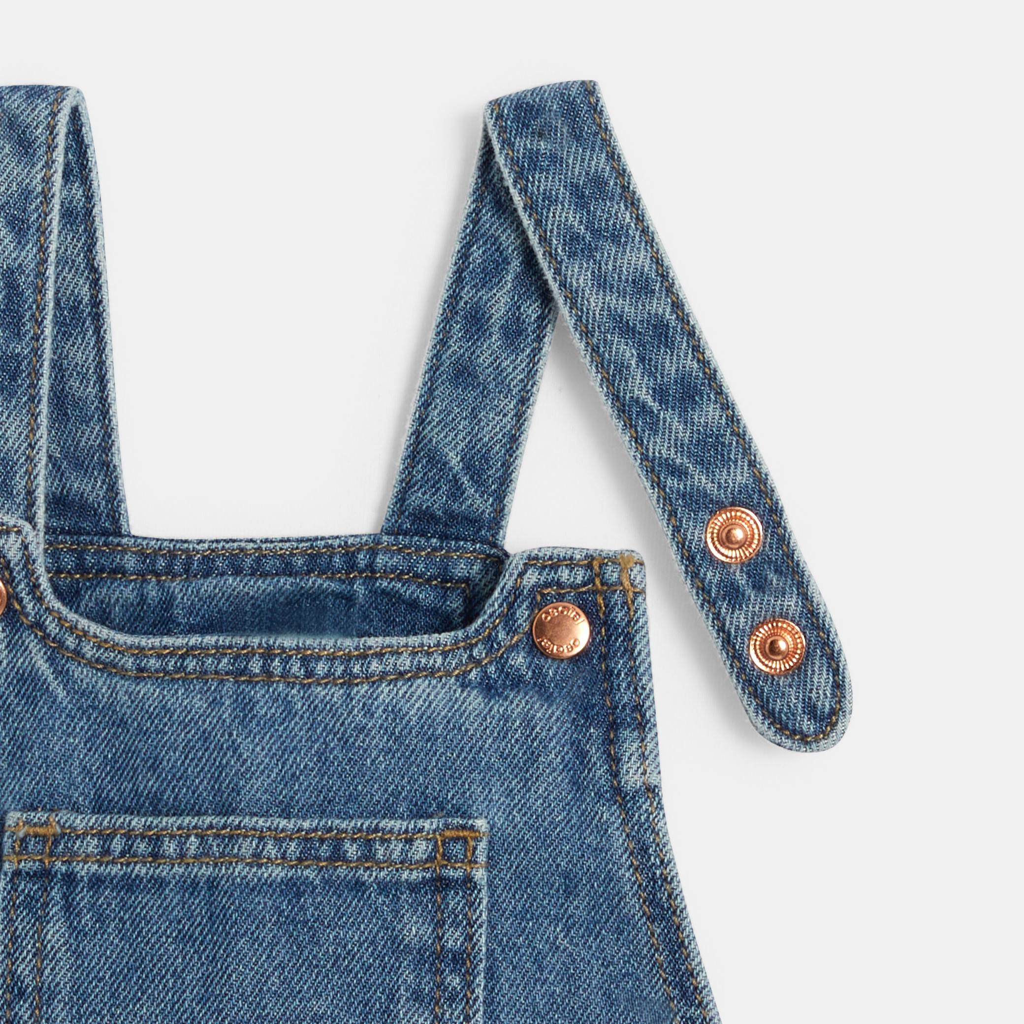 Baby girl blue denim dungarees Okaïdi & Obaïbi
