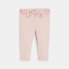 Pantalon coton stretch rose bébé fille