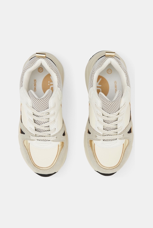 Baskets running brillantes beige fille