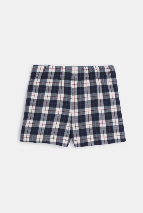 Short à pinces tissu écossais