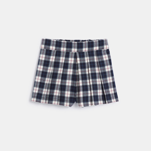 Short à pinces tissu écossais 1