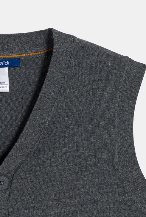 Boy's grey sleeveless cardigan 2