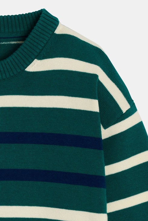 Zeleni prugasti mornarski pulover za dječake 2