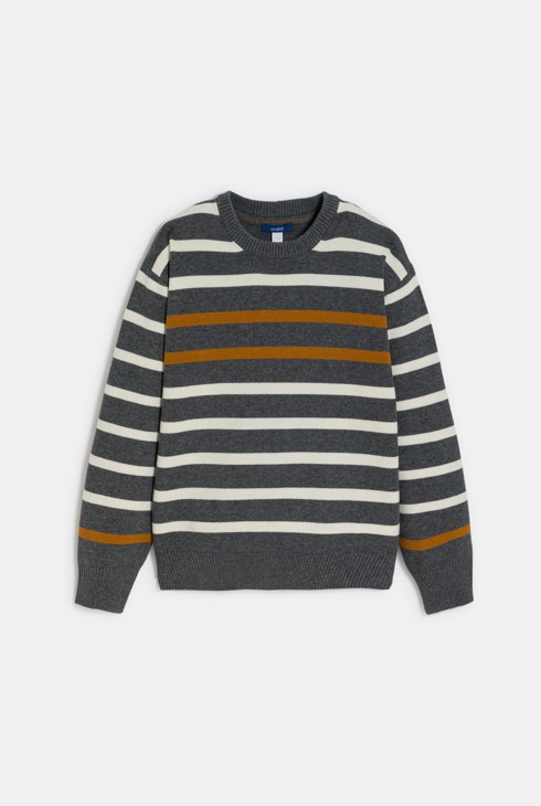 Boy's nautical striped brown jumper 1