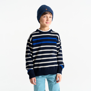 Maglione a righe marroni in stile navy bambino 1