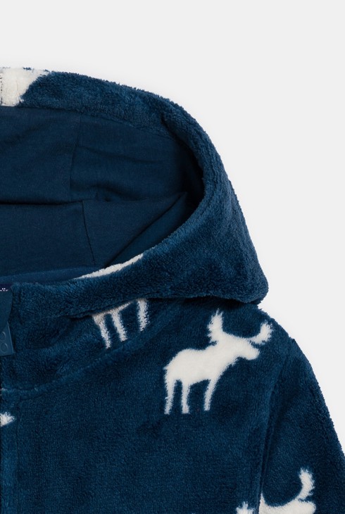 Combinaison-pyjama en polaire imprimée bleu marine 2