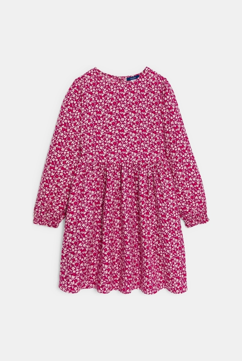 Robe évasée à fleurs rose Fille
