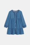 Robe en jean brodé bleu Fille