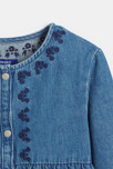 Robe en jean brodé bleu Fille 4