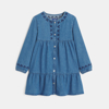 Robe en jean brodé bleu Fille