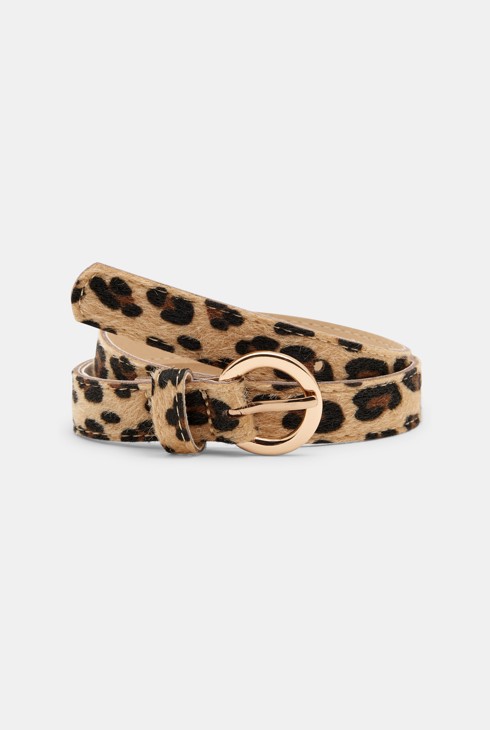 Girl's brown leopard print belt 2