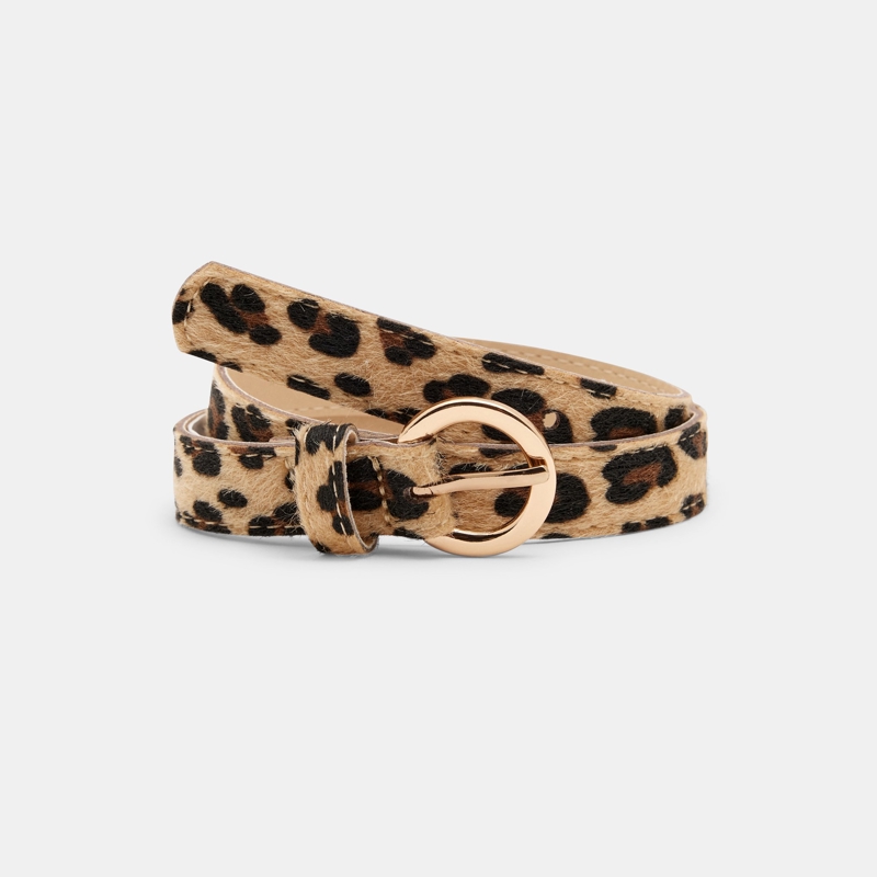 Brauner Gürtel mit Leopardenmuster für Mädchen