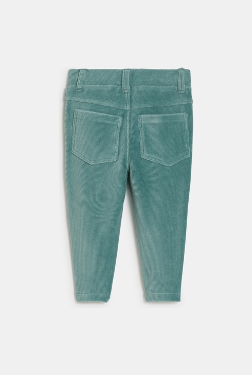 Pantalon velours vert bébé fille