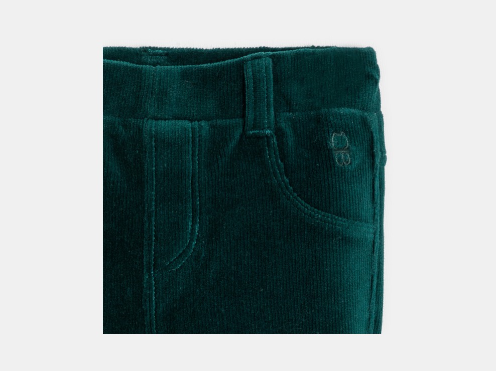 Pantalón terciopelo verde oscuro bebé niña 2