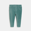 Pantalon velours vert bébé fille