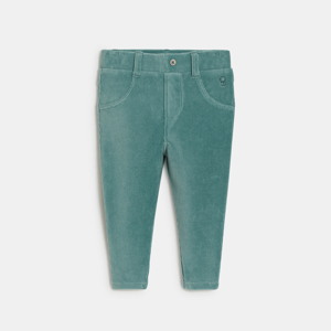 Baby girl's green velvet trousers 1