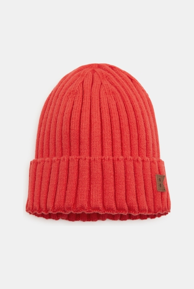 Gorro de canalé con vuelta naranja unisex