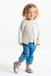 Gilet maille tricot doux blanc bébé fille 4