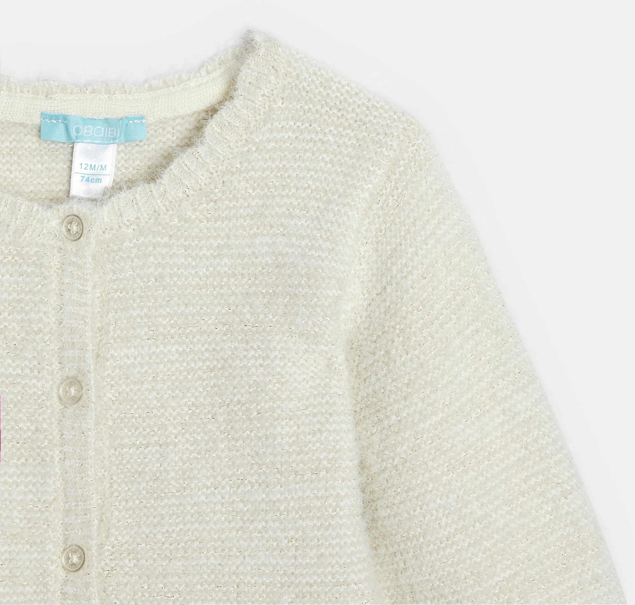 Weiche weiße Strickjacke Kleinkind Mädchen 2