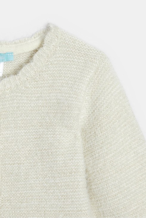 Jaqueta de punt suau blanc bebè nena 2