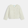 Gilet maille tricot doux blanc bébé fille